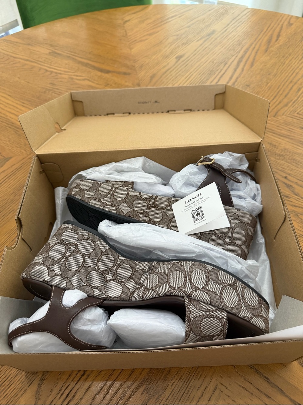 COACH Brown C Signature Platform Sandals - Picture 9 of 9